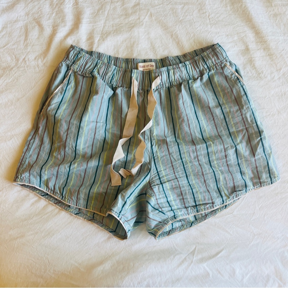 State of day Striped Light Blue Women's Pajama Shorts